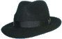 Black Center Dent Fedora Hat
